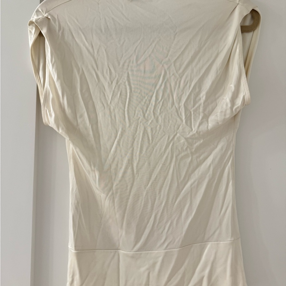 CNC Costume National Ivory V-Neck Tee - Picture 4 of 5